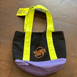 Mini Trader Joe’s purple green black bag